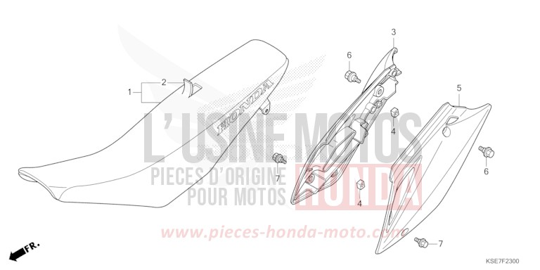 SEAT/SIDE COVER for CRF150R "Big wheels" EXTREME RED (R292) from 2025